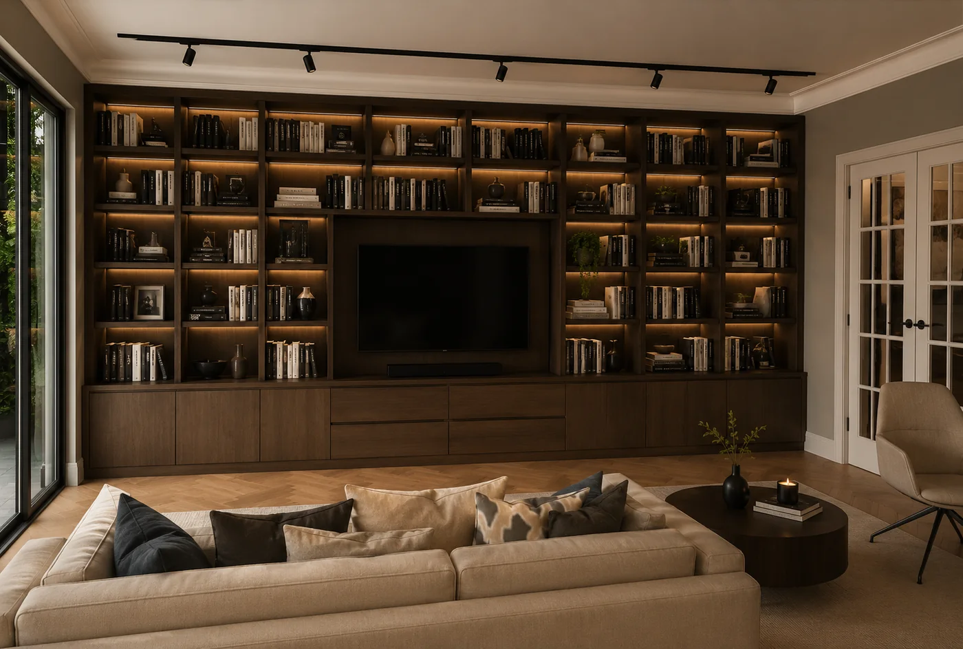 Biblioteka kao srce dnevne sobe — prikaz 1